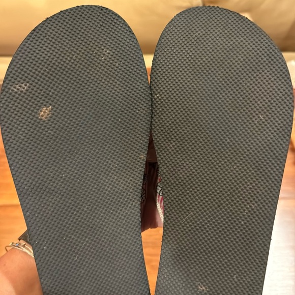 J. Crew Flip Flop Pink Seashell Stripe 10 Wedge Preppy Summer Casual Slip On - Picture 8 of 16